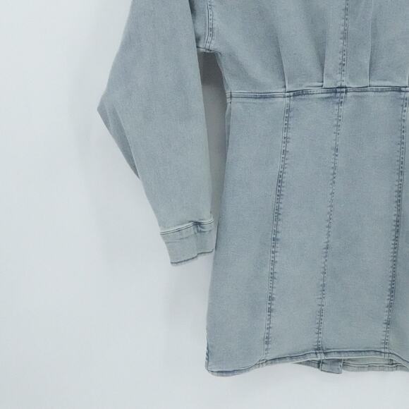 Free People Dress Womens 6 Blue Amber Denim Stretchy Western Boho Casual - Picture 12 of 16